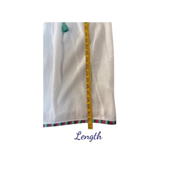 J.Crew BOHO Embroidered Loose Top Breathable Lightweight White Tassel W XS NWT - Picture 7 of 9